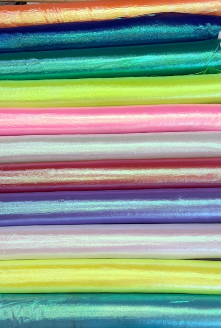 Crinkle Iridescent Pearl Sheer Organza Fabric - 49"/50" Wide