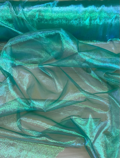 Crinkle Iridescent Pearl Sheer Organza Fabric - 49"/50" Wide