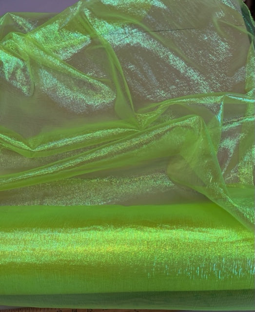 Crinkle Iridescent Pearl Sheer Organza Fabric - 49"/50" Wide