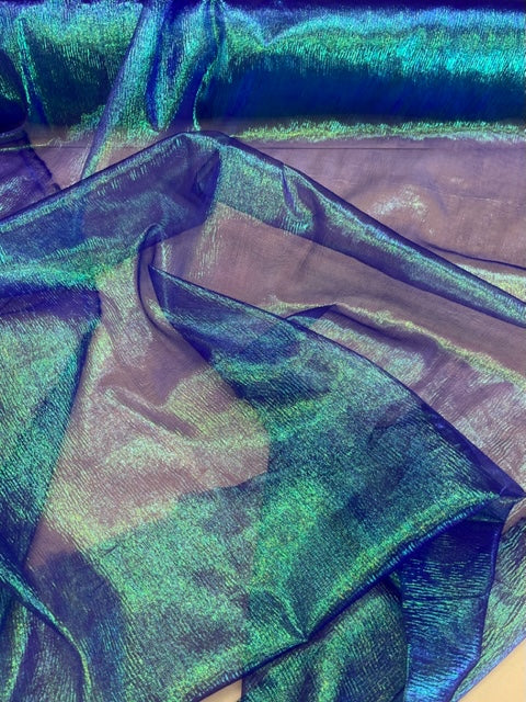 Crinkle Iridescent Pearl Sheer Organza Fabric - 49"/50" Wide