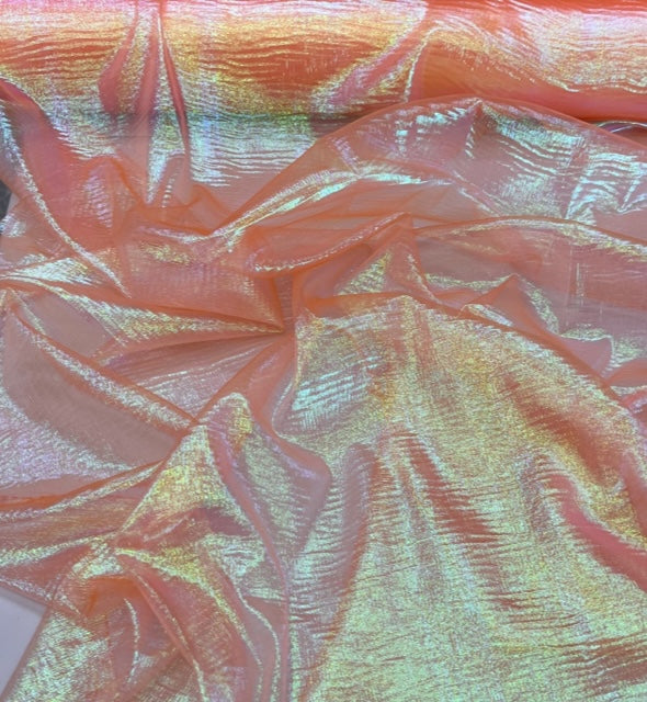 Crinkle Iridescent Pearl Sheer Organza Fabric - 49"/50" Wide