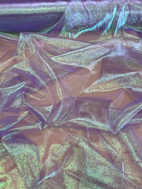 Crinkle Iridescent Pearl Sheer Organza Fabric - 49"/50" Wide