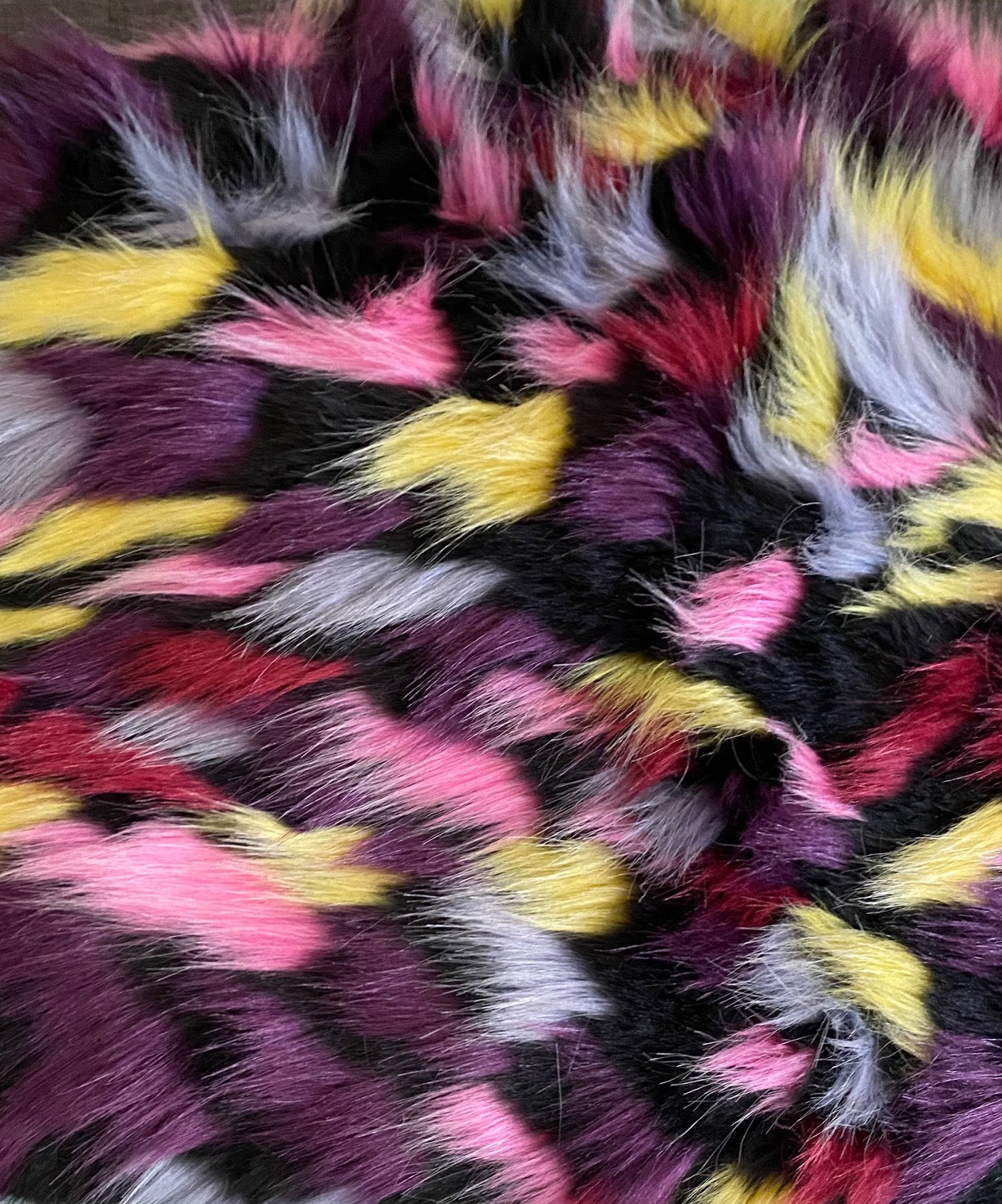 Multi Color Shaggy Faux Fur Fabric Quarter Pieces - Assorted Colors