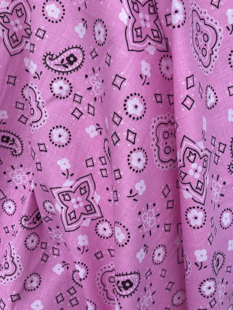 Bandana Print Polycotton Fabric 59" Wide - Assorted Colors