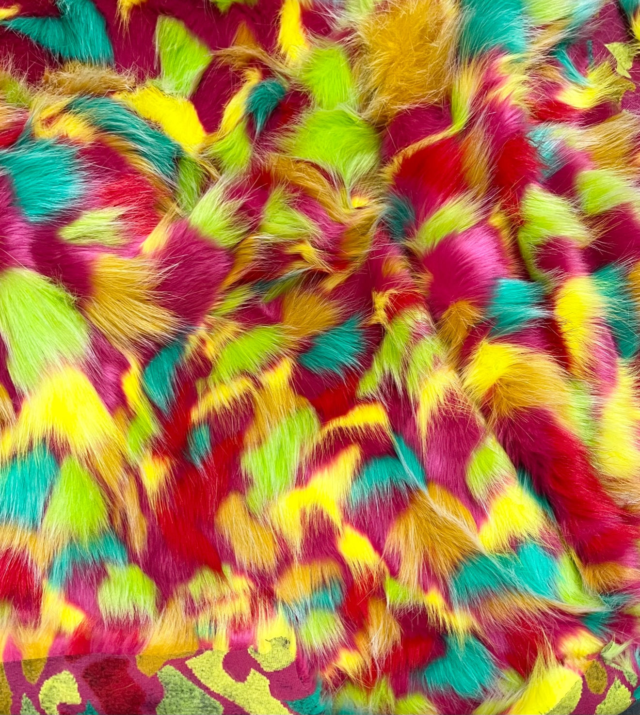 Multi Color Shaggy Faux Fur Fabric Quarter Pieces - Assorted Colors