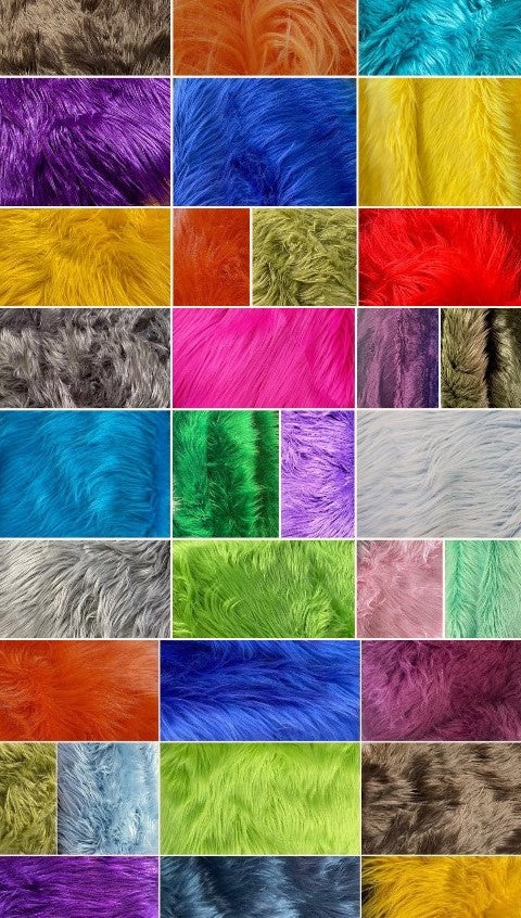 Shaggy Faux Fur Fabric Quarter Pieces - Assorted Colors