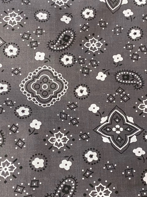 black bandana print fabric