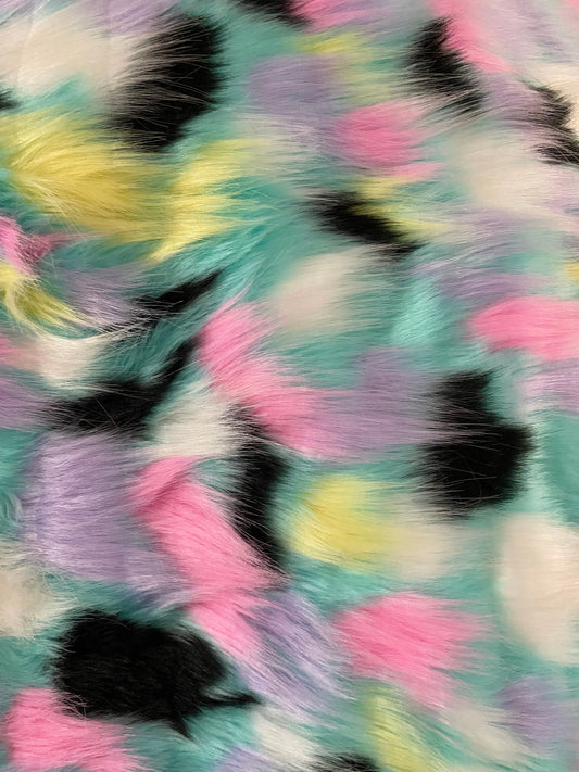 Multi Color Shaggy Faux Fur Fabric Quarter Pieces - Assorted Colors