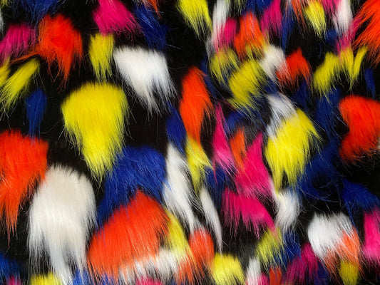 Multi Color Shaggy Faux Fur Fabric 60" Wide- Assorted Colors