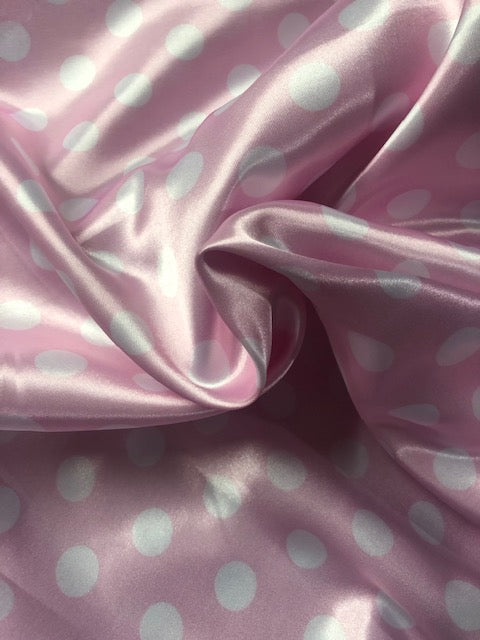 Polka Dot Print Satin Charmeuse 58" Wide Sold by the Yard