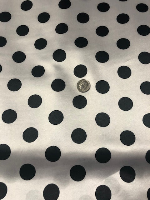 Polka Dot Print Satin Charmeuse 58" Wide Sold by the Yard