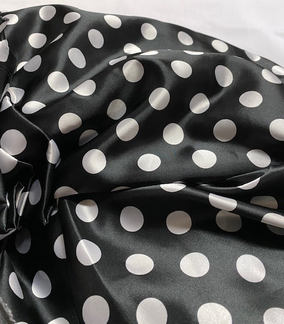 Polka Dot Print Satin Charmeuse 58" Wide Sold by the Yard