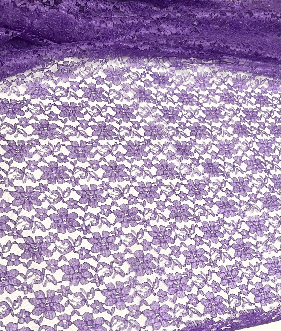 Light Weight Floral Raschel Lace Fabric- 60" Wide