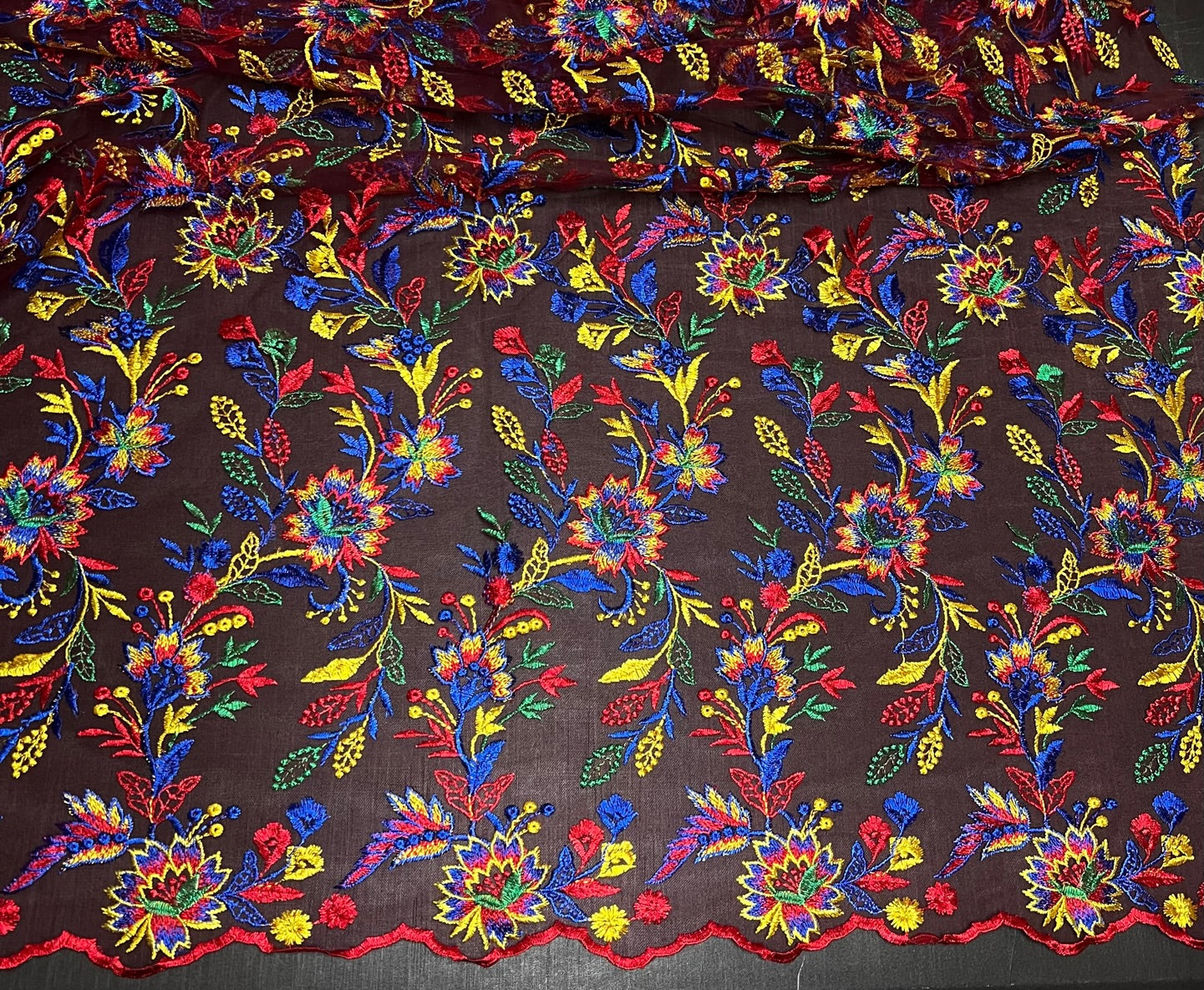 embroidered fabric, Pattern : Printed, Color : Multicolor at Best